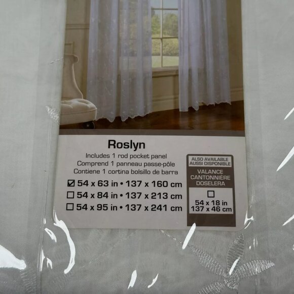 Habitat by Commonwealth Roslyn 54" x 63" White Tailored Window Panel - Picture 3 of 4